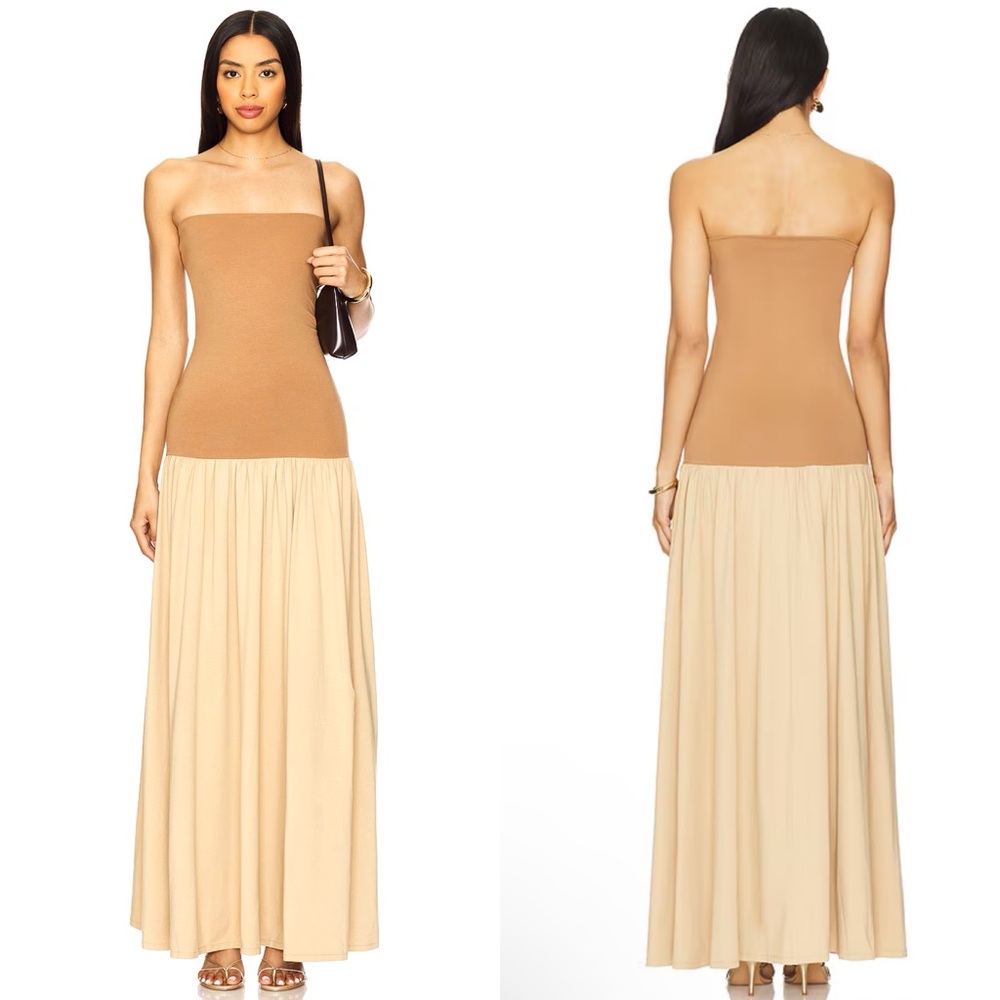 By Malene Birger Marciella Strapless Dropwaist Maxi Dress Cornstalk Tan